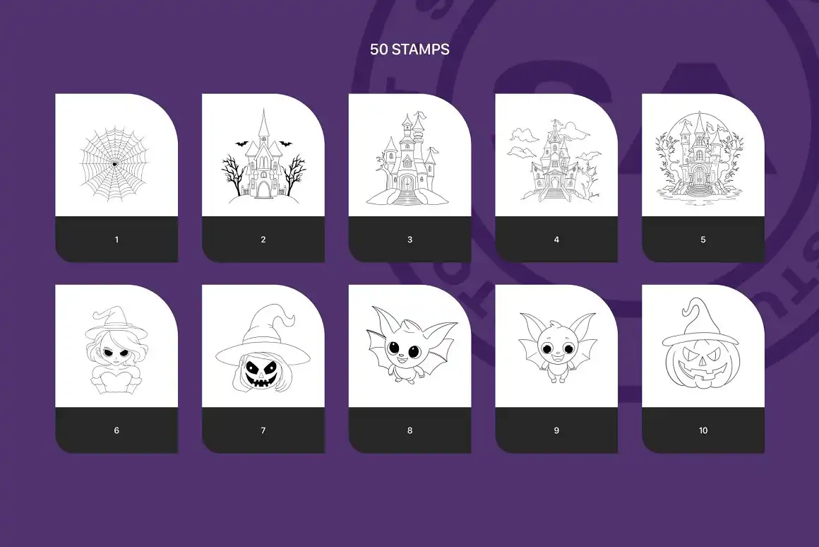 Halloween Stamps & Chalk Brushes U3VQ634 9 halloween stamps & chalk brushes u3vq634 (5) 53063