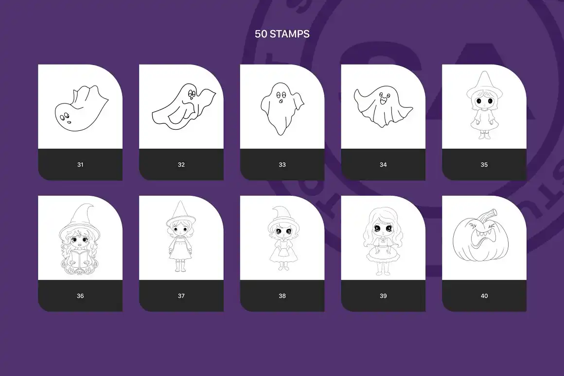 Halloween Stamps & Chalk Brushes U3VQ634 10 halloween stamps & chalk brushes u3vq634 (8) 52709