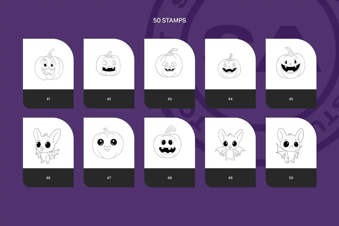 Halloween Stamps & Chalk Brushes U3VQ634 12 halloween stamps & chalk brushes u3vq634 (9) 52657