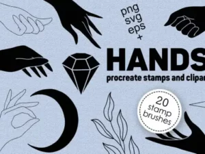 hands clipart and procreate stamps 1 52985