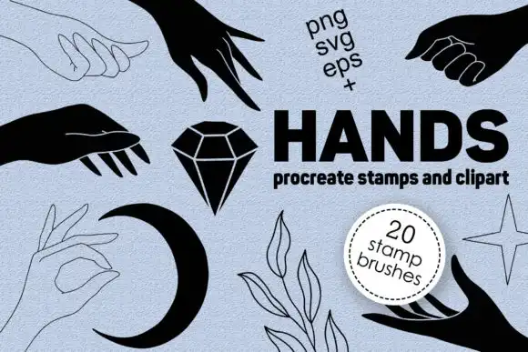 Hands Clipart and Procreate Stamps