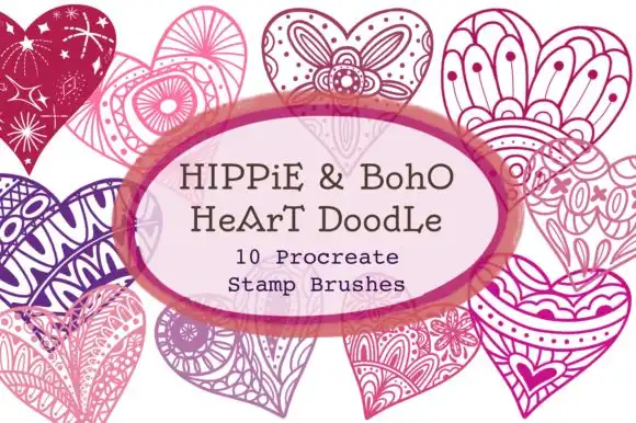 Hippie & Boho Heart Doodle
