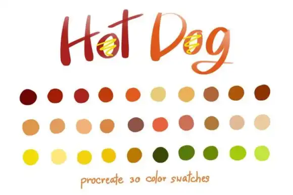 Hot Dog Procreate Color Palettes