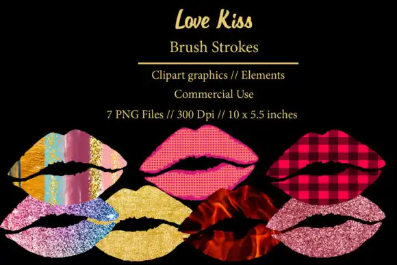Love Kiss Brush Strokes