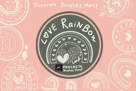 Love Rainbow Procreate Brushes Stamp 4 love rainbow procreate brushes stamp graphics 8055968 1 1 580x387 57524