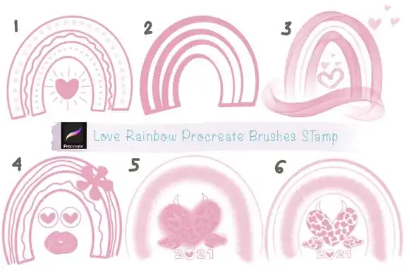 Love Rainbow Procreate Brushes Stamp 9 love rainbow procreate brushes stamp graphics 8055968 2 580x387 57172