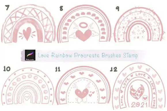 Love Rainbow Procreate Brushes Stamp 6 love rainbow procreate brushes stamp graphics 8055968 3 580x387 57366