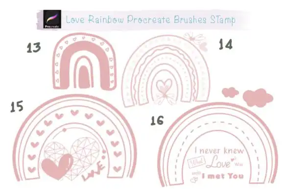 Love Rainbow Procreate Brushes Stamp 13 love rainbow procreate brushes stamp graphics 8055968 4 580x387 57092