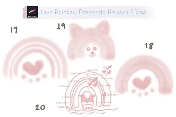 Love Rainbow Procreate Brushes Stamp 17 love rainbow procreate brushes stamp graphics 8055968 5 580x387 56503