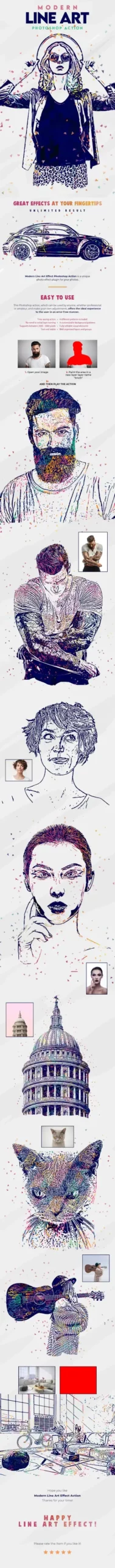 Modern Line Art Effect Photoshop Action
