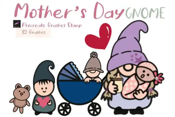 MOTHER’ S DAY GNOME Procreate Brushes St 19 mother s day gnome procreate brushes st graphics 9384212 1 1 580x387 57559