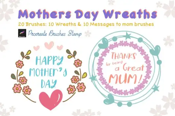 MOTHERS DAY WREATHS Procreate Brushes St 3 mothers day wreaths procreate brushes st 57575