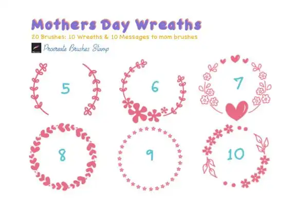 MOTHERS DAY WREATHS Procreate Brushes St 10 mothers day wreaths procreate brushes st graphics 9452145 8 580x387 57078