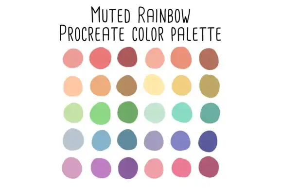 Muted Rainbow Procreate Color Palette