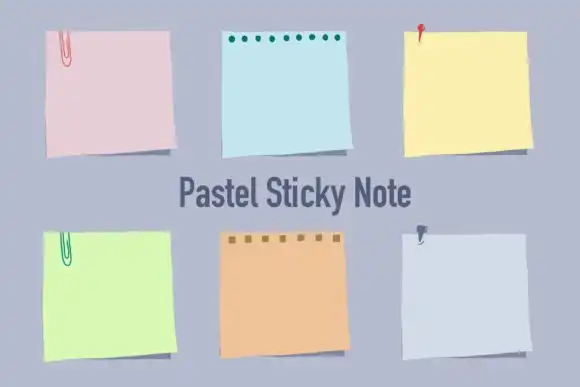 Pastel Digital Sticky Note Clipart