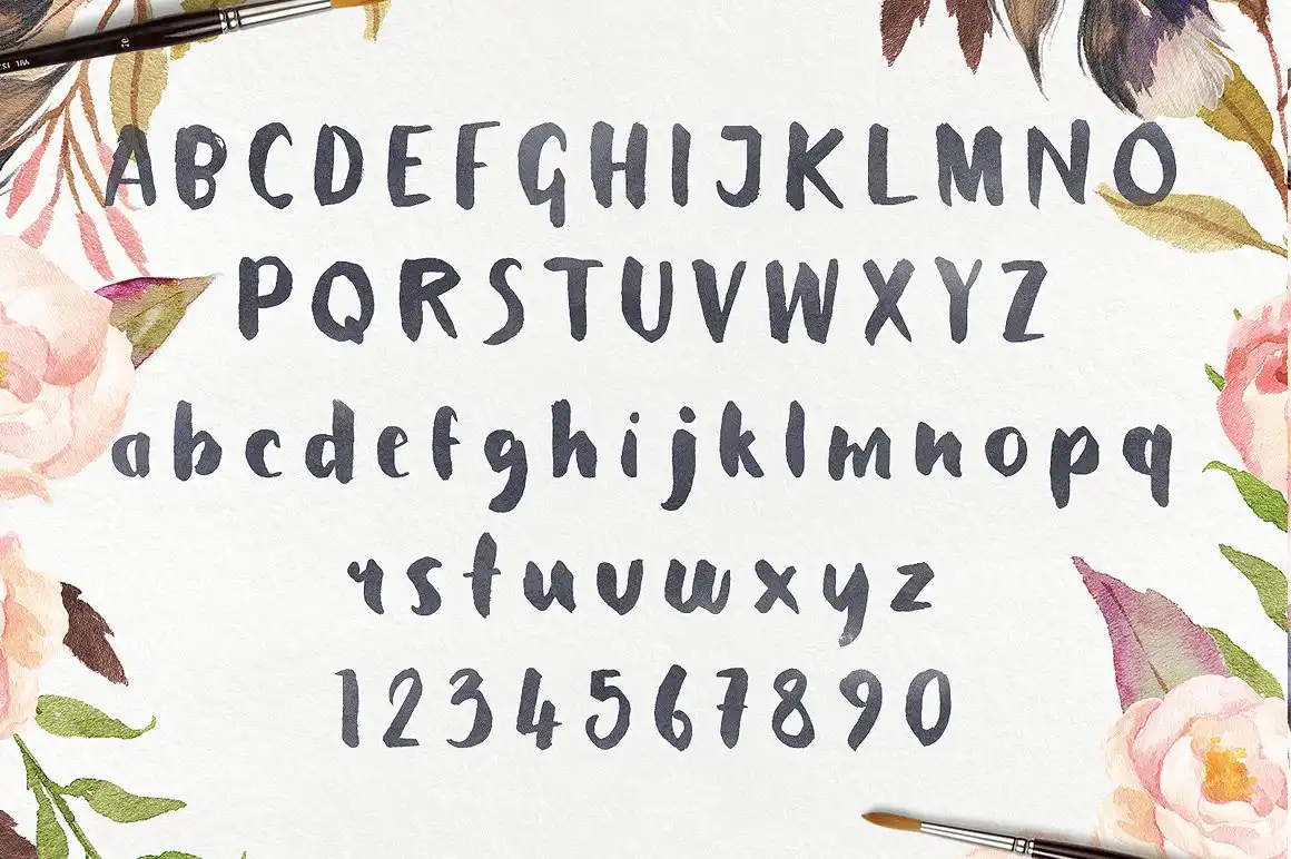 Petal - Brush Font 6 petal brush font (1) 58376