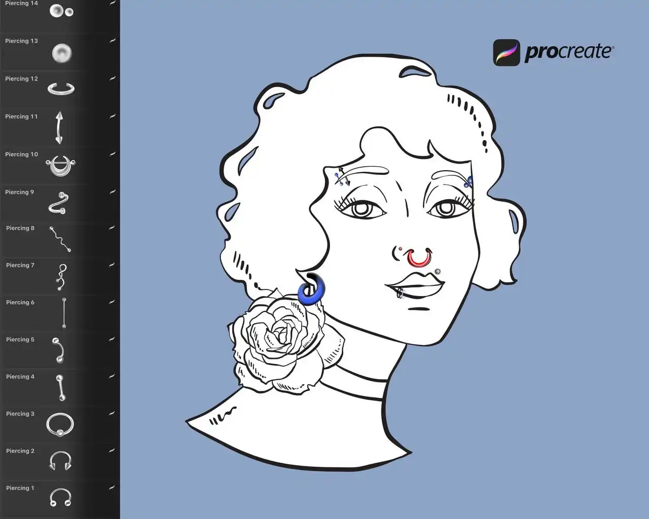 Piercing Procreate Stamps