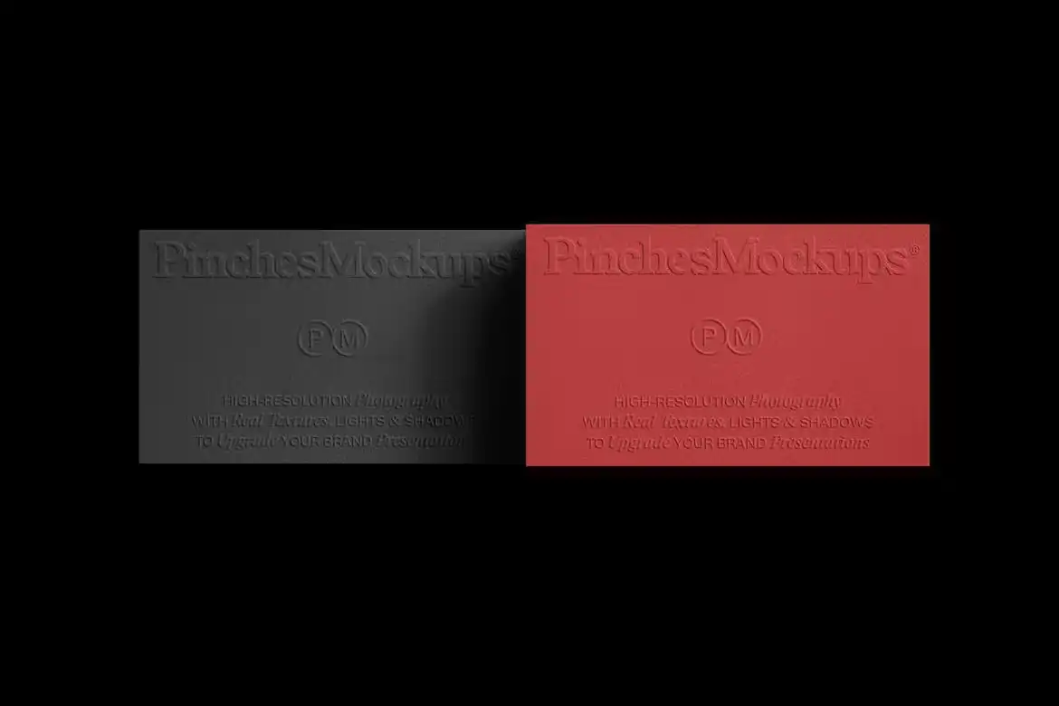 PM_BC-1Ø - Embossed-Debossed Business Cards Mockup