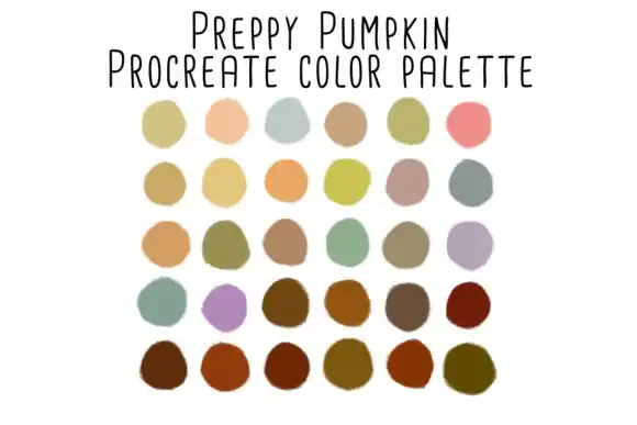 Preppy Pumpkin Procreate Color Palette