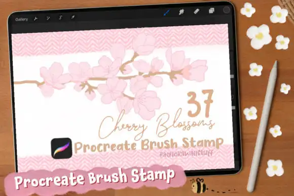 Procreate brush stamp Cherry Blossom