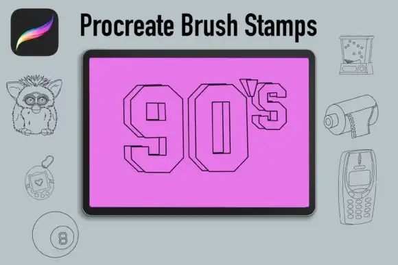 Procreate Brush Stamps 90s Nostalgia