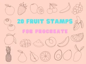 procreate brush stamps fruits 52083