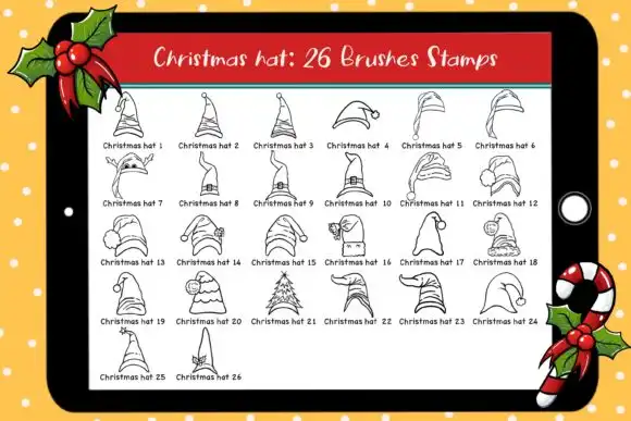 Procreate Brushes Christmas Hat & Christ 5 procreate brushes christmas hat & christ 7 57320