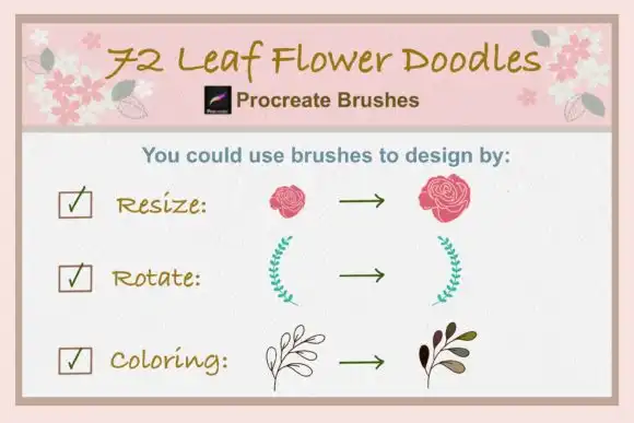 Procreate Brushes Leaf Flower Doodles 16 procreate brushes leaf flower doodles graphics 26558934 2 580x387 56182