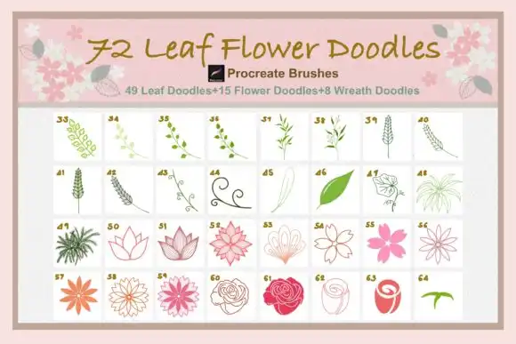Procreate Brushes Leaf Flower Doodles 3 procreate brushes leaf flower doodles graphics 26558934 8 580x387 (1) 56819