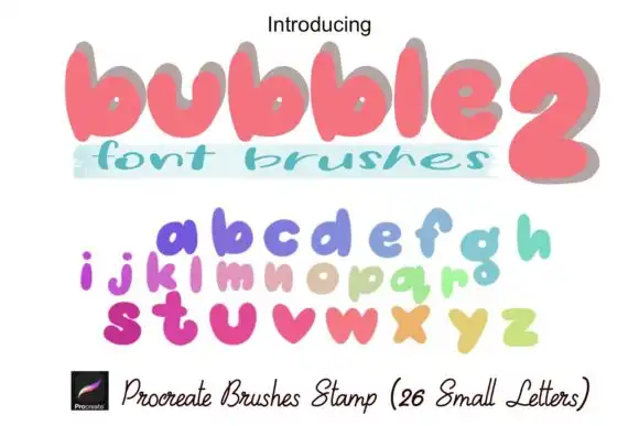 Procreate Brushes Stamp Bubble 2 Font 3 procreate brushes stamp bubble 2 font 56421