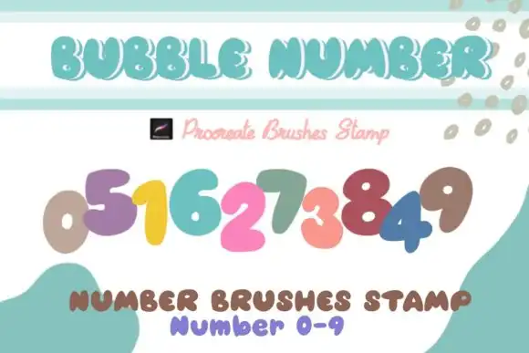 Procreate Brushes Stamp Bubble Number