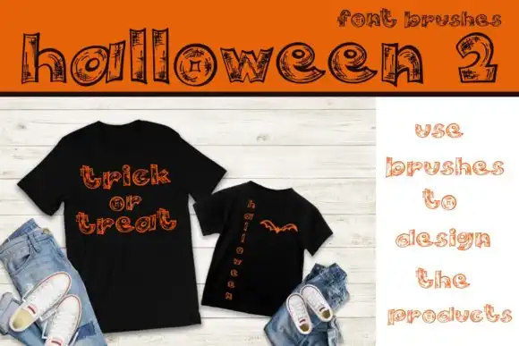 Procreate Brushes Stamp Halloween 2 Font