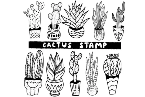 Procreate - Cactus Stamp Brushset