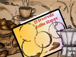 procreate coffee brush stamps set graphics 27639221 1 1 580x387 57567