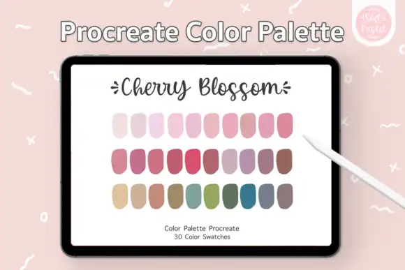 Procreate Color Palette Cherry Blossom 3 procreate color palette cherry blossom graphics 7408975 1 1 580x387 51840
