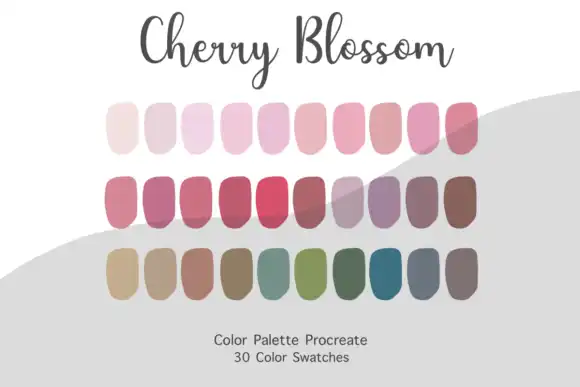 Procreate Color Palette Cherry Blossom 4 procreate color palette cherry blossom graphics 7408975 2 580x387 51663