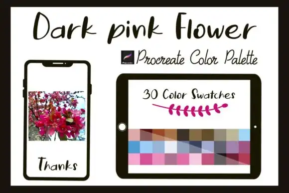 Procreate Color Palette Dark Pink Flower