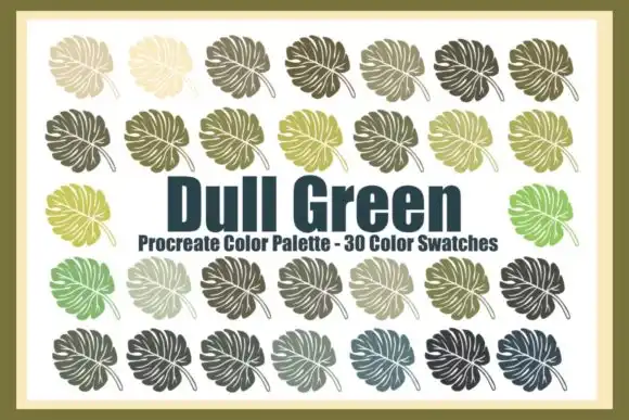 Procreate Color Palette Dull Green