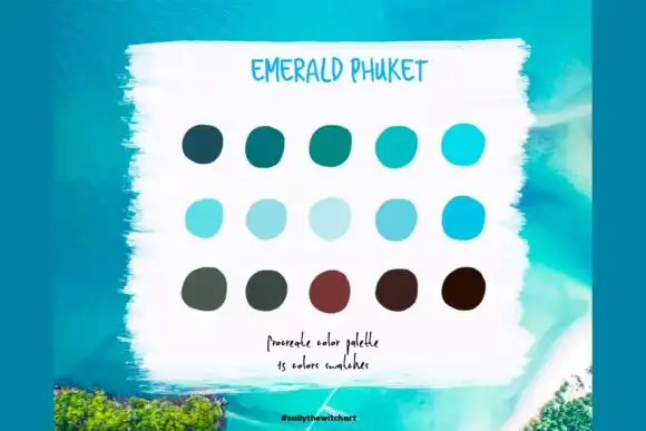 Procreate Color Palette Emerald Phuket
