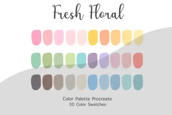 Procreate Color Palette Fresh Floral 3 procreate color palette fresh floral graphics 7411396 2 580x387 51639