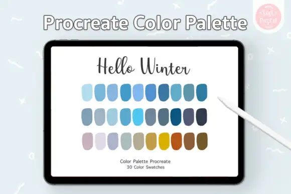 Procreate Color Palette Hello Winter 1 procreate color palette hello winter graphics 7414339 1 1 580x387 51801