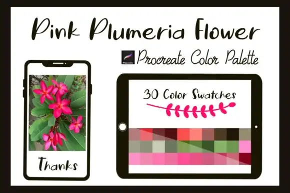 Procreate Color Palette Pink Plumeria Fl