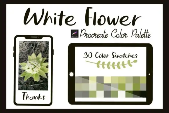 Procreate Color Palette White Flower