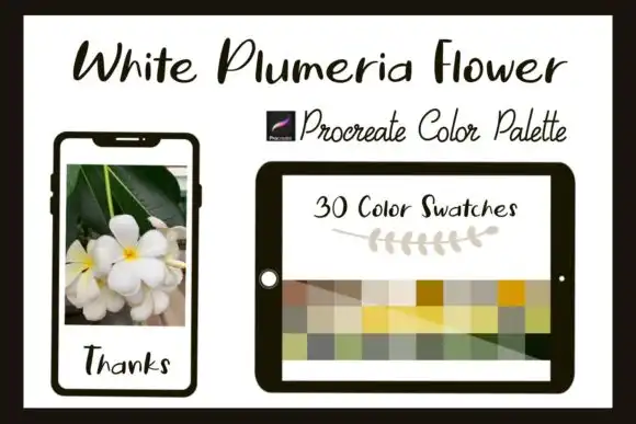 Procreate Color Palette White Plumeria