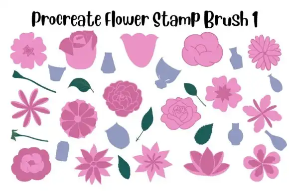 Procreate Flower Stamp Brush Set 1