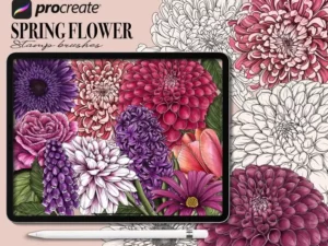 procreate flower stamp brushes 49475