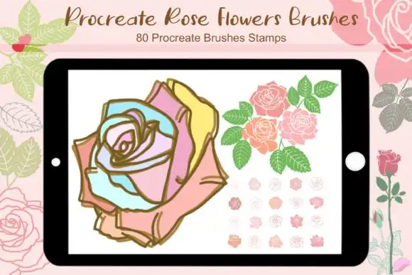 Procreate Rose Flowers Brushes 7 procreate rose flowers brushes graphics 29284519 1 1 580x387 57018