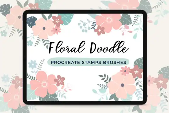 Procreate Stamp Brushes - Floral Doodle