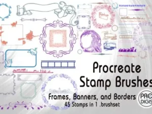 procreate stamp brushes set borders graphics 1 1 580x387 48944
