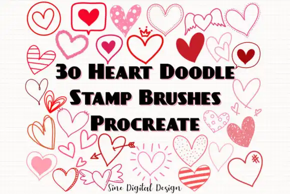 Procreate Stamps Brushes Heart Doodle